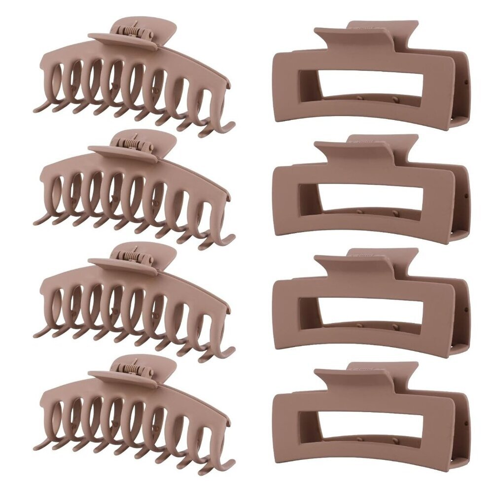 Light Brown Hair Clips for Women - 8 Pack 4.3 Inch Large Hair Claw Clips for Wom